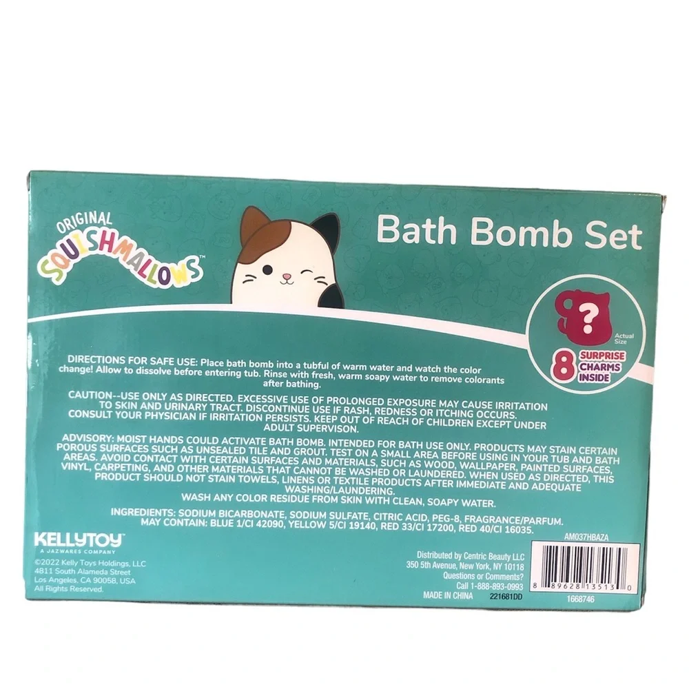 Squishmallow Bath Bomb Set (8 Count) with Surprise Charms NWT
